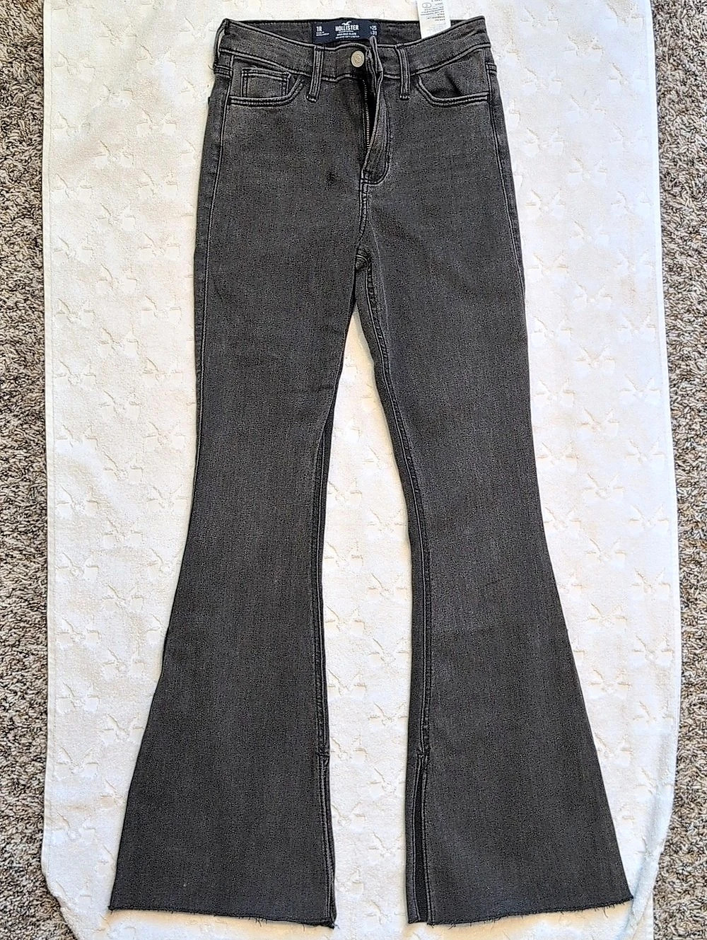 Hollister High-Rise Flare Jeans Black Waist 25